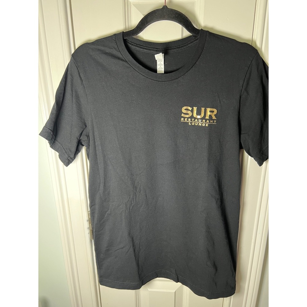 SUR Restaurant Lounge Black Gold Foil Graphic T-Shirt Vanderpump Rules Medium